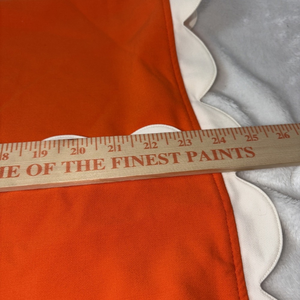 Victoria Beckham Target Women's Orange Drop Waist Scallop Trim Blouse Large Chic - Picture 5 of 8